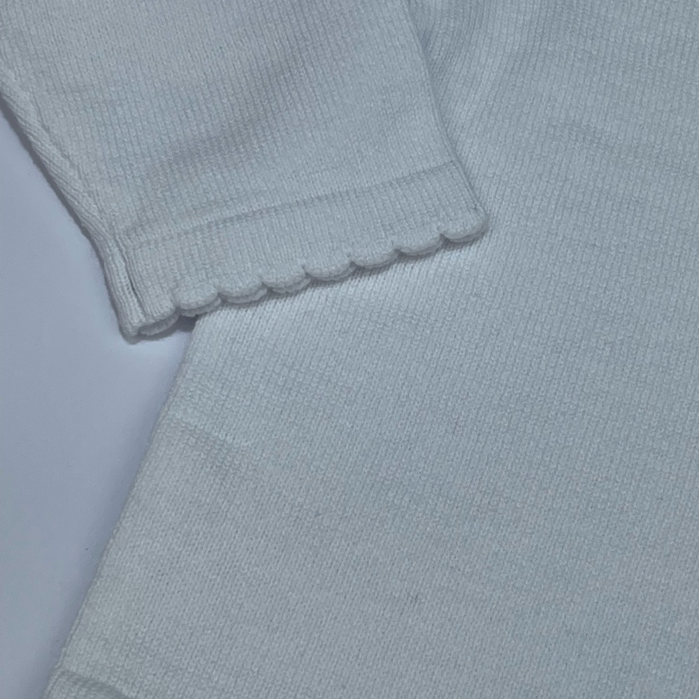 NWT Petit Ami Scallop Edge White Button-Up Cardigan - Picture 6 of 6